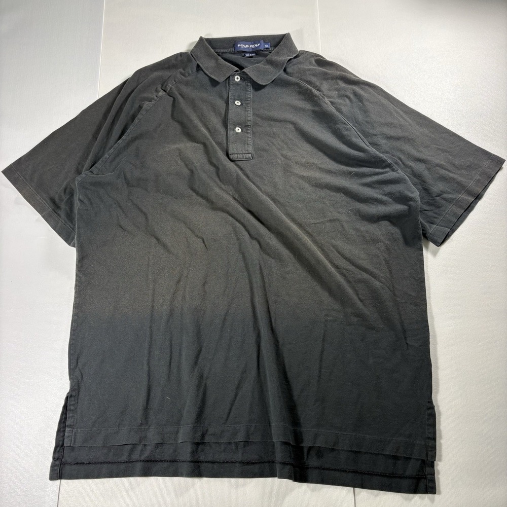 Polo Golf Ralph Lauren Men XL Black Cotton Polo Shirt Classic Short Sleeve Golf
